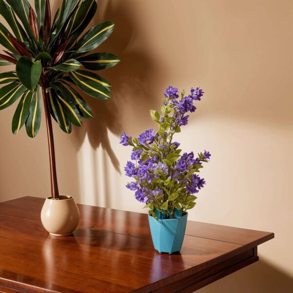 Wild Artificial Flower Plants With Cute Hexa Pot Faux Flower Plant For Home Office D?cor Tabletop And Desk Decoration Artificial Flower For Balcony Indoor D?cor (RV-AP2) - Image 3