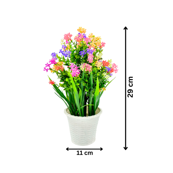 Wild Artificial Flower Plants With Cute Hexa Pot Flower Plant For Home Office D?cor Tabletop And Desk Decoration Artificial Flower For Balcony Indoor D?cor (RV-AP5) - Image 3