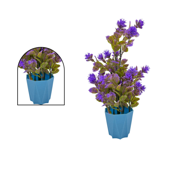 Wild Artificial Flower Plants With Cute Hexa Pot Faux Flower Plant For Home Office D?cor Tabletop And Desk Decoration Artificial Flower For Balcony Indoor D?cor (RV-AP2) - Image 4