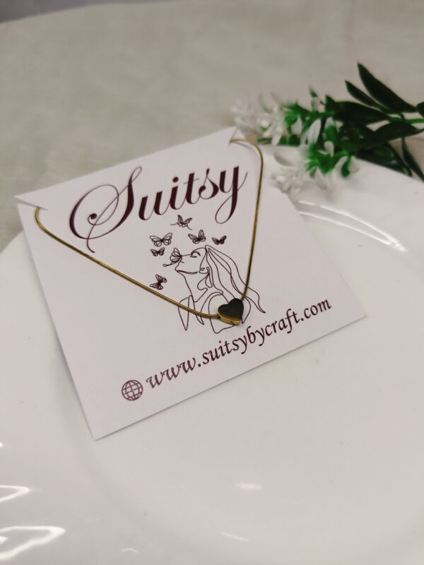 Heart Charm Gold Necklace by Suitsy – Daily Wear Jewelry