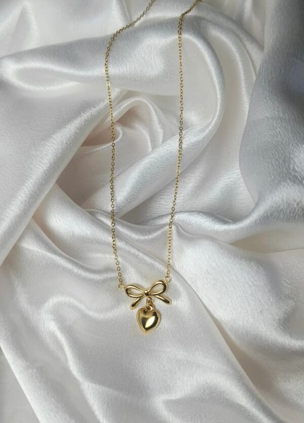Bow Heart Necklace