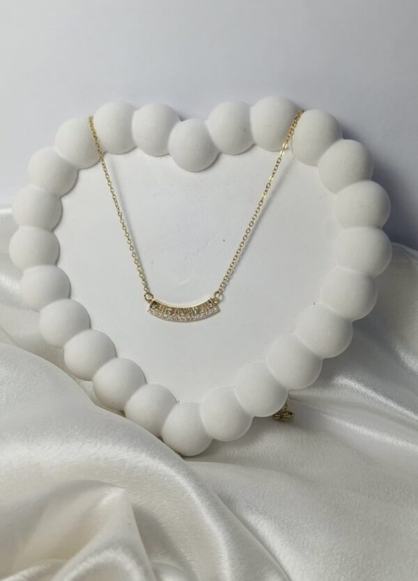 Roman Bar Pendant Necklace – Gold Tone