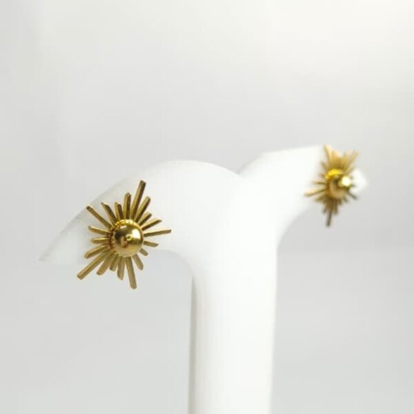 Golden Soleil Studs – Radiant Sunburst Elegance - Image 2