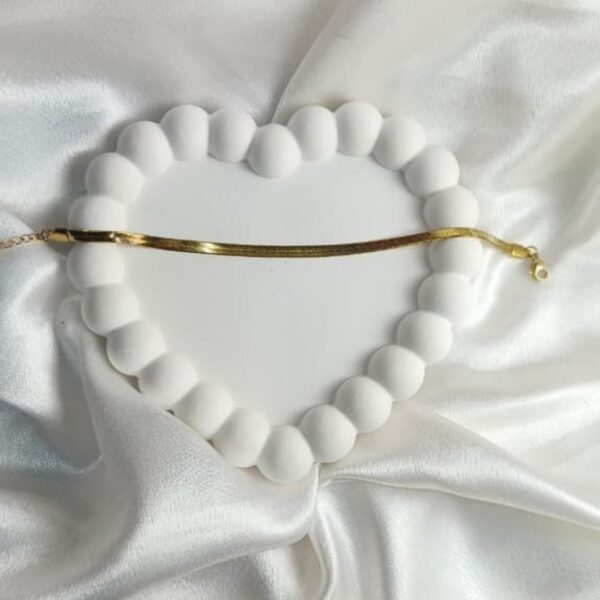 Gold-Plated Herringbone Chain Bracelet – Bold & Sleek Statement Piece - Image 2
