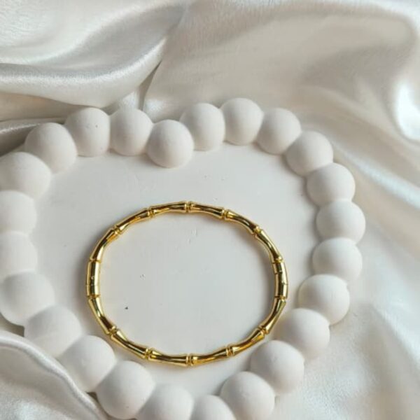 Bamboo Charm Bracelet – Elegant Gold-Plated Nature-Inspired Jewelry - Image 2