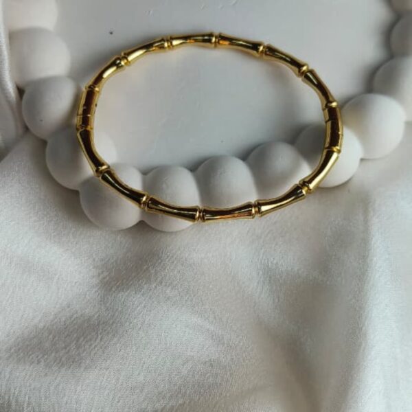 Bamboo Charm Bracelet – Elegant Gold-Plated Nature-Inspired Jewelry
