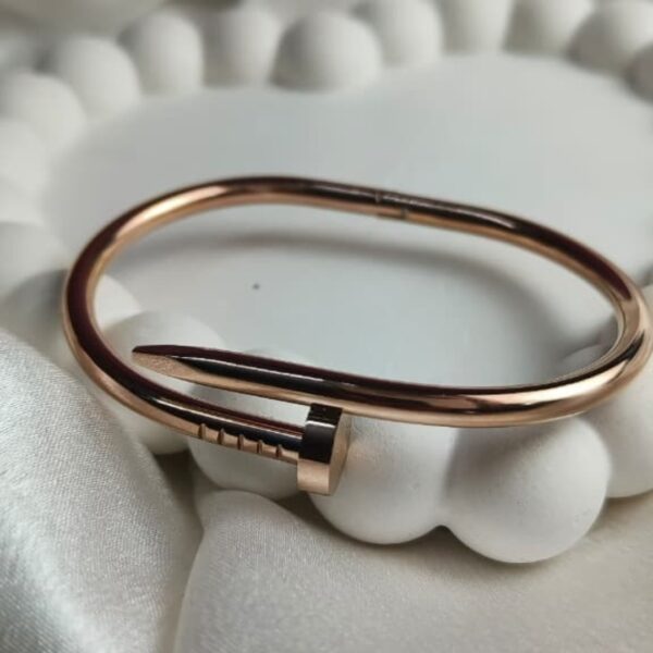 Rose Gold Sleek Nail Bangle – Chic Modern Minimalist Jewelry