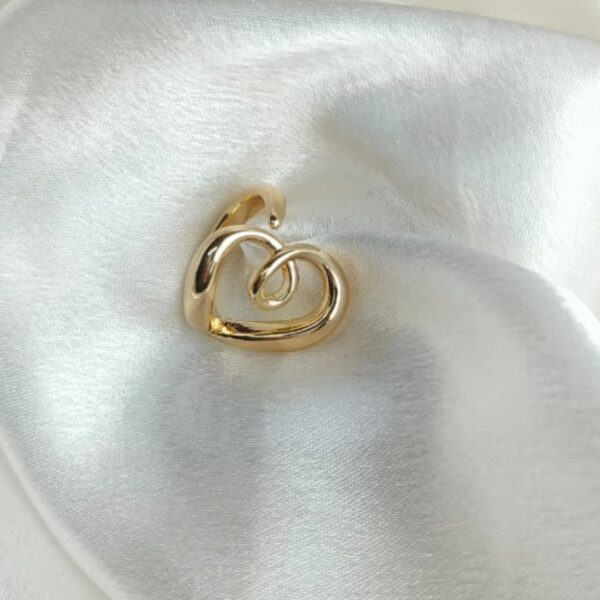 Abstract Heart-Shaped Gold Ring - Image 2