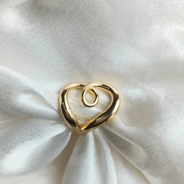 Abstract Heart-Shaped Gold Ring