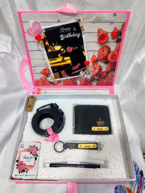 Customized Men’s Hamper – Premium 4-in-1 Gift Set with Wallet, Belt, Keychain & Pen